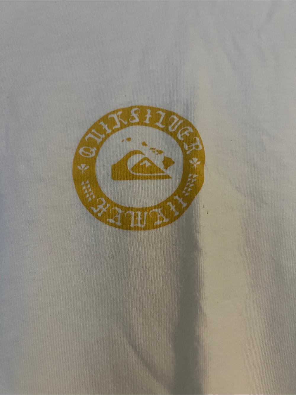 Quiksilver White Short-Sleeve Graphic Tee with Yellow Logo - Picture 2 of 4